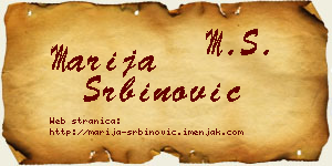 Marija Srbinović vizit kartica